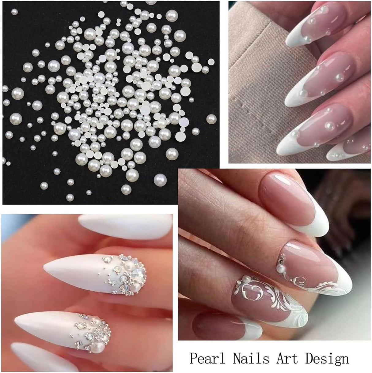 4500Pcs Nail Rhinestones & Pearls Kit – 3D Flatback Nail Charms with Storage Box NBHS
