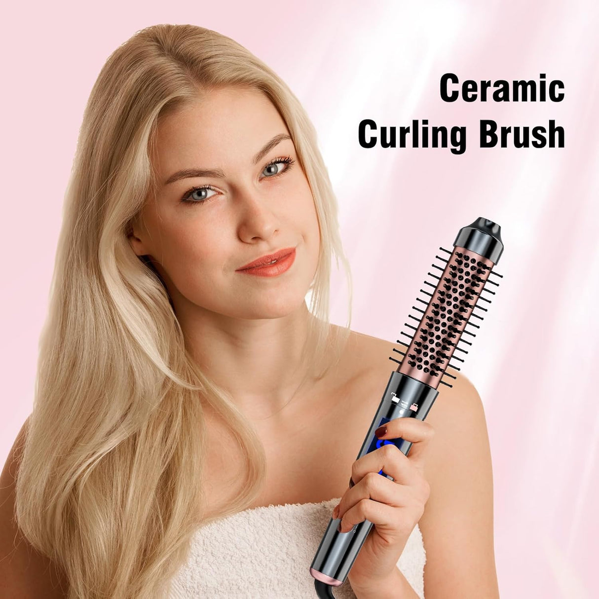 5-in-1 Curling Iron Set with Thermal Brush – Rose Gold Multi-Styler Kit NBHS