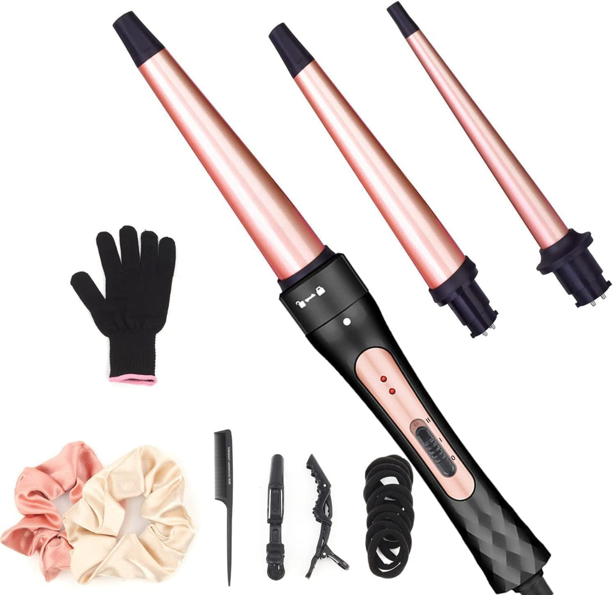 3-in-1 Ceramic Curling Iron Set – Interchangeable Curlers for Smooth, Lasting Curls NBHS