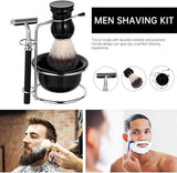 NBHS 5-Piece Wet Shaving Kit – Safety Razor, Brush, Bowl & Stand Gift Set
