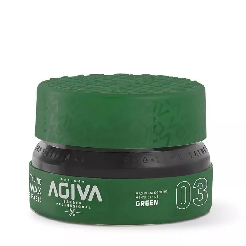 3x Agiva Hair Wax 03 Matte Paste - 155ml - Green