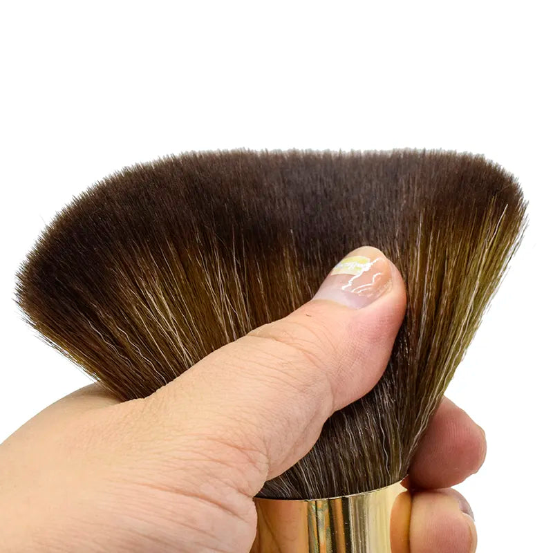 Neck Brush with Round Wood Handle & Gold Accents – Model 510