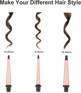 3-in-1 Ceramic Curling Iron Set – Interchangeable Curlers for Smooth, Lasting Curls NBHS