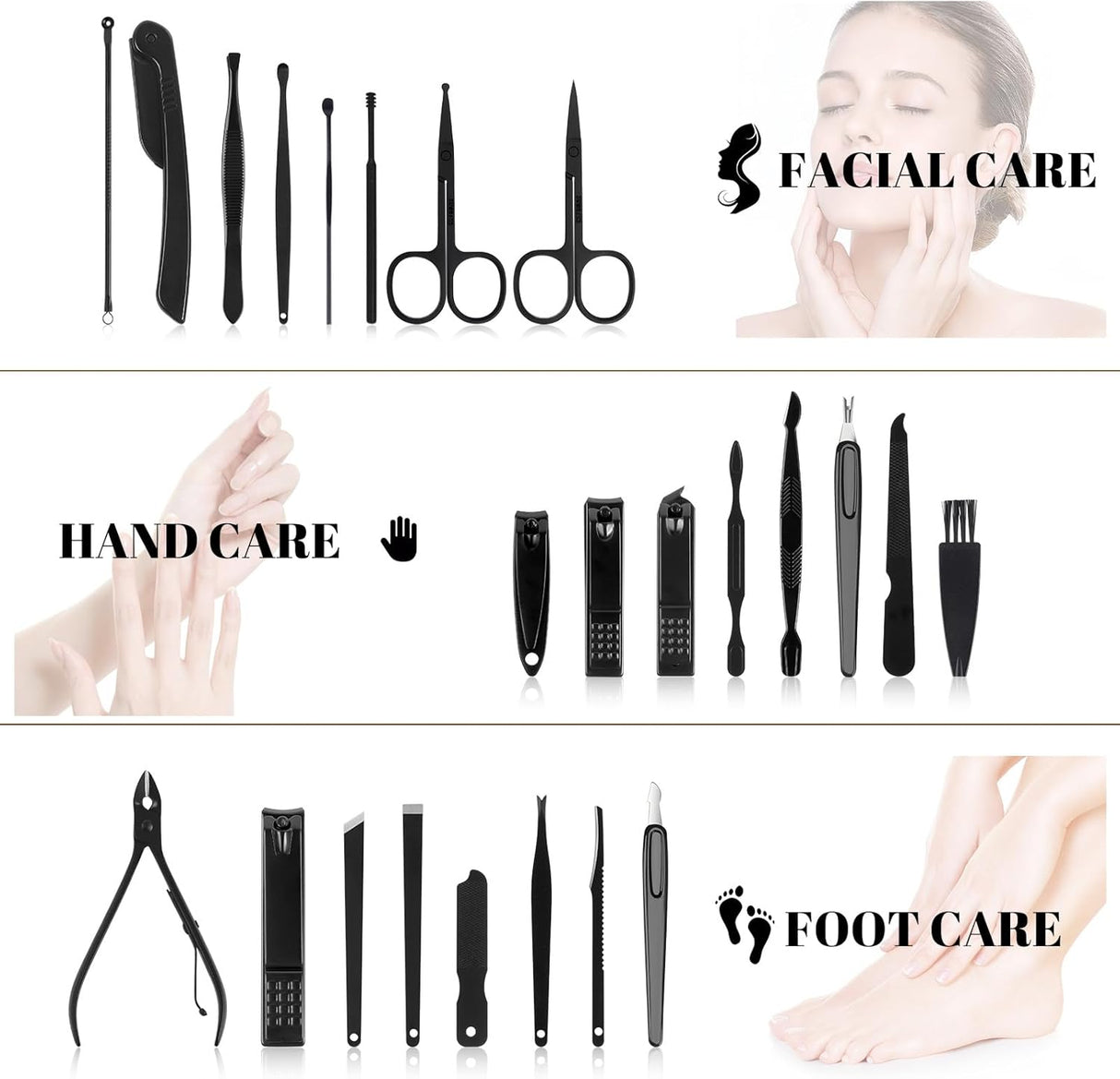 24-in-1 Professional Manicure & Pedicure Kit – Stainless Steel Grooming Set with Portable Case NBHS