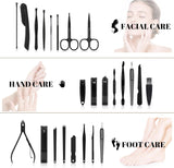 24-in-1 Professional Manicure & Pedicure Kit – Stainless Steel Grooming Set with Portable Case NBHS