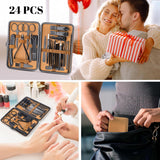24-in-1 Professional Manicure & Pedicure Kit – Stainless Steel Grooming Set with Portable Case NBHS