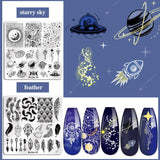 NBHS Nail Stamping Plates Kit – 15pcs Templates with Stamper & Scraper