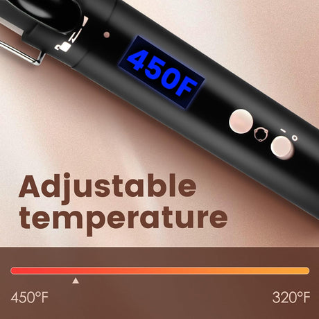 5-in-1 Curling Wand Set – Instant Heat Curling Iron Kit with Digital Display (Black) NBHS