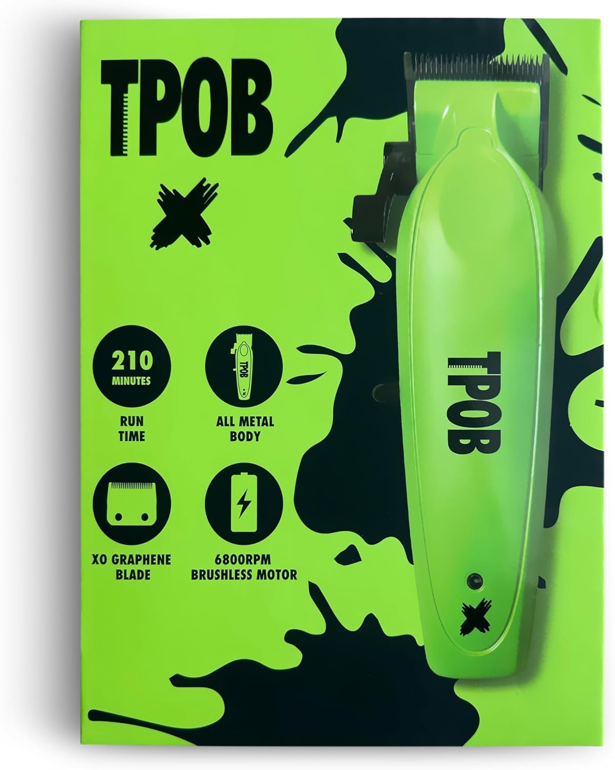 TPOB X Digital Brushless Clipper – Slime Green Professional XO Blade Edition NBHS