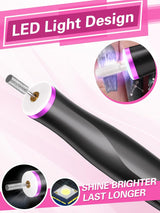 Cordless Rechargeable Nail Drill – 22,000 RPM Electric Nail File with LED Light (Gray) NBHS