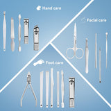 YESDEX 26-in-1 Professional Manicure & Pedicure Nail Clippers Set – Stainless Steel Grooming Kit with Leather Case NBHS