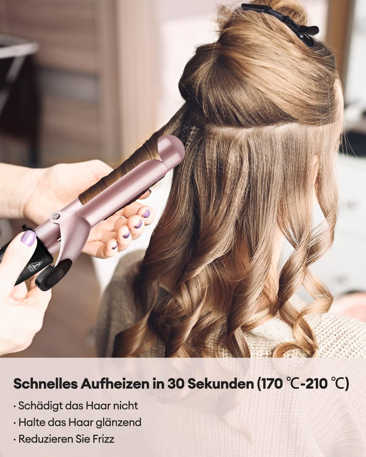 4-in-1 Curling Iron Set with Interchangeable Ceramic Barrels (9–38 mm) NBHS