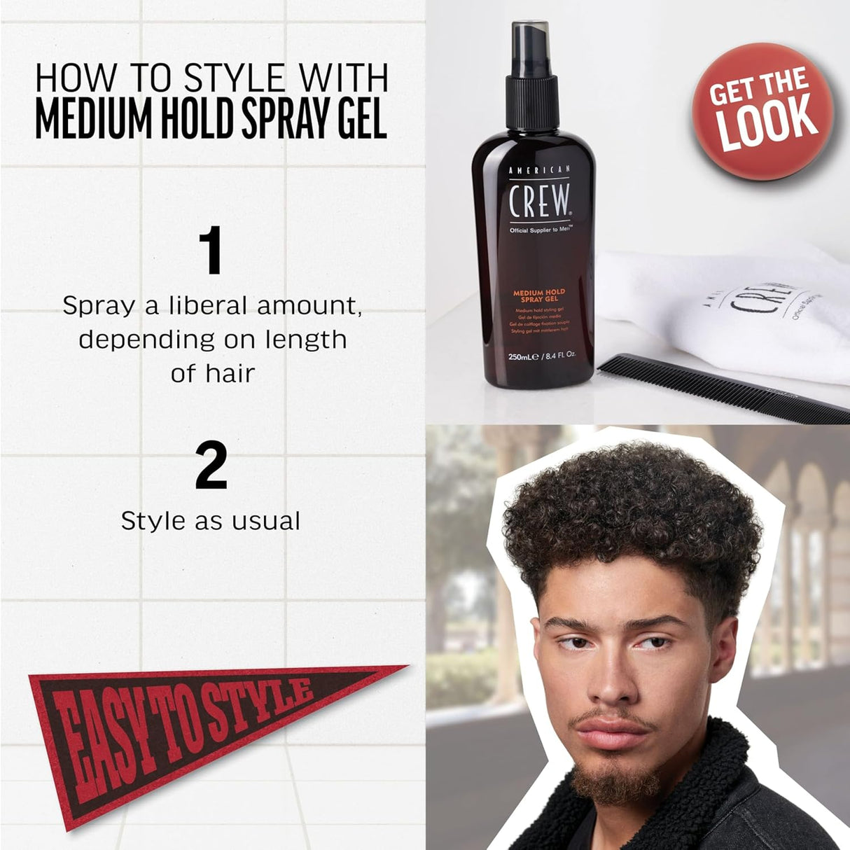 American Crew Medium Hold Spray Gel – 250ml