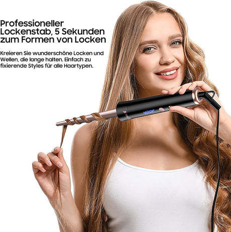 5-in-1 Curling Iron Set with Ceramic Barrels & 3-Barrel Waver – Adjustable Temperature for Long & Short Hair NBHS