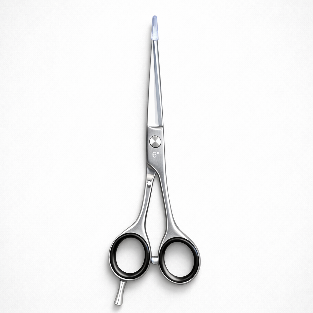 440c Steel Hair Cutting 6 Inch Barber Scissors/Shears Sharp Edge Blades - silver