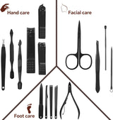 DAWNTREES 16-in-1 Nail Clippers & Grooming Kit – Premium Stainless Steel Manicure Set with Leather Case NBHS