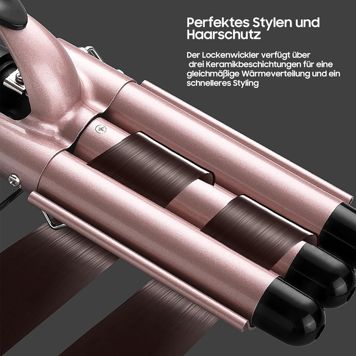 5-in-1 Curling Iron Set with Ceramic Barrels & 3-Barrel Waver – Adjustable Temperature for Long & Short Hair NBHS