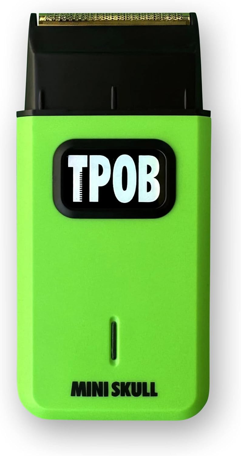 TPOB Mini Skull Single Shaver – Slime Green Pocket Shaver with Turbo 9000 RPM Motor NBHS