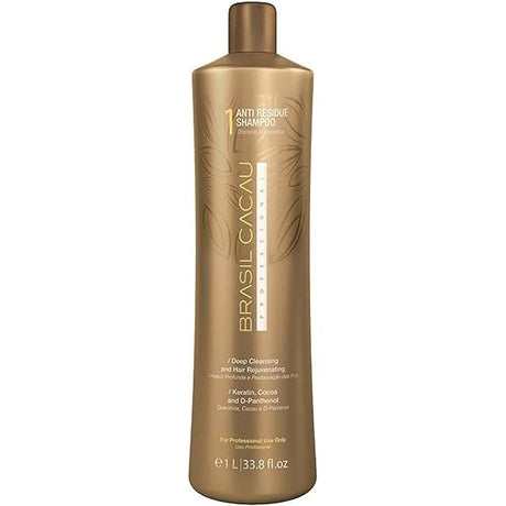 Brasil Cacau Anti Residue Shampoo 1L Dry Damaged Frizzy Hair Treatment + Free Hair Products