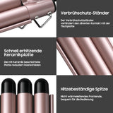 5-in-1 Curling Iron Set with Ceramic Barrels & 3-Barrel Waver – Adjustable Temperature for Long & Short Hair NBHS