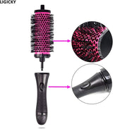 Round Hair Brush Set with Detachable 5.4cm Rollers – 1 Handle + 5 Rollers for Blow-Drying & Curling NBHS