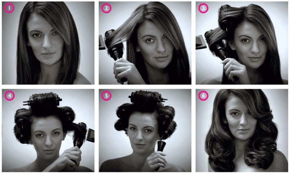 Round Hair Brush Set with Detachable 5.4cm Rollers – 1 Handle + 5 Rollers for Blow-Drying & Curling NBHS