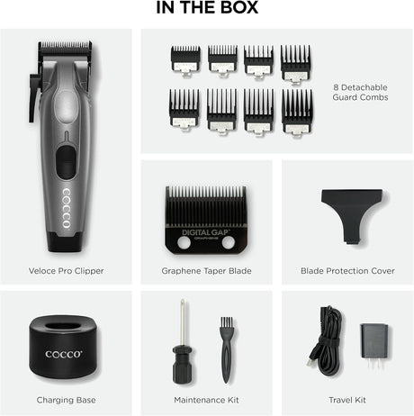 Cocco Veloce Pro Hair Clipper – Matte Grey Professional Cordless