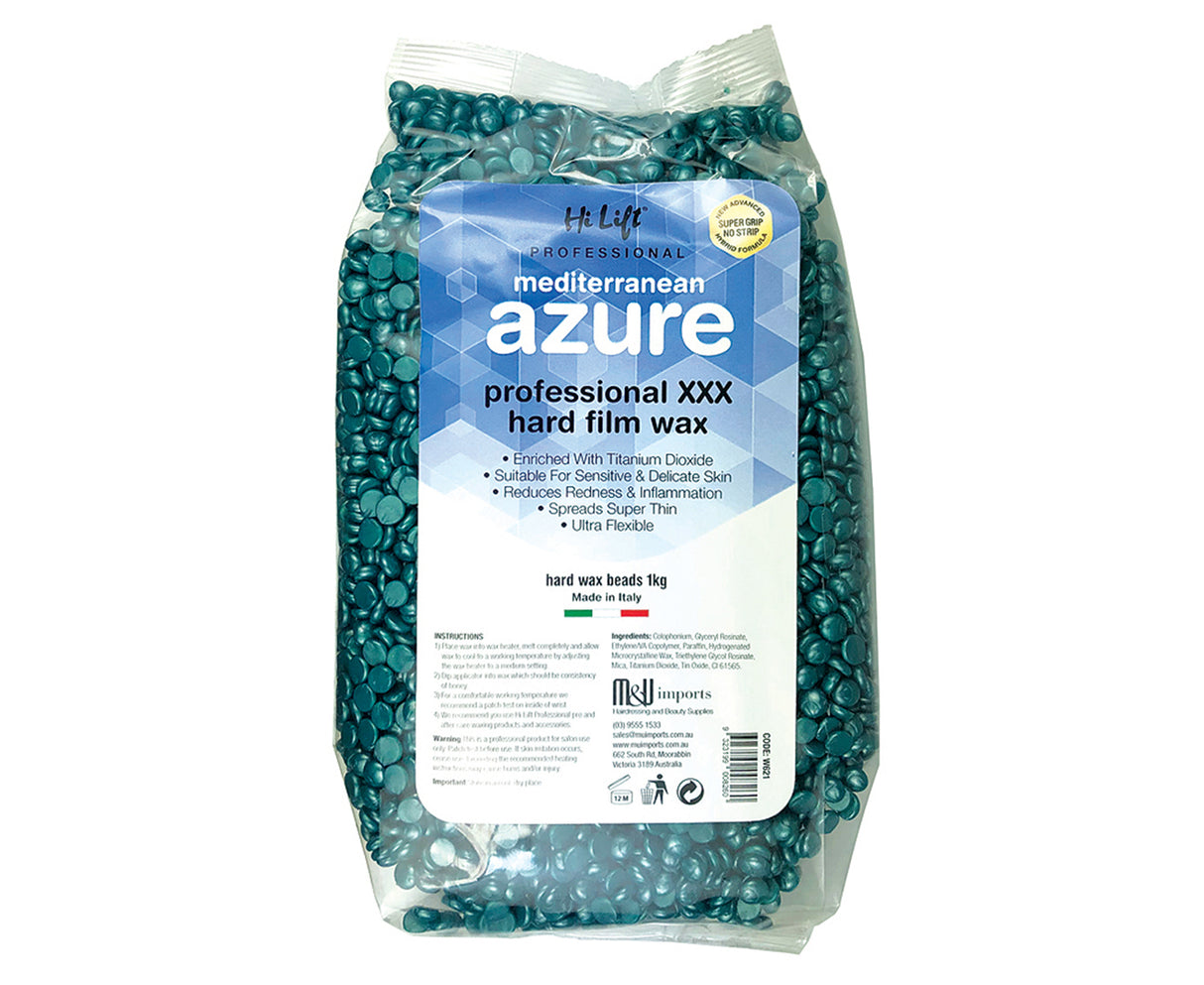 Hi Lift Mediterranean Azure Hard Wax - 1kg Waxing BeansBag