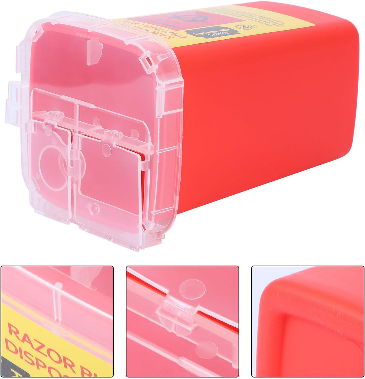 Razor Blade Disposal Container Black - Red - Yellow