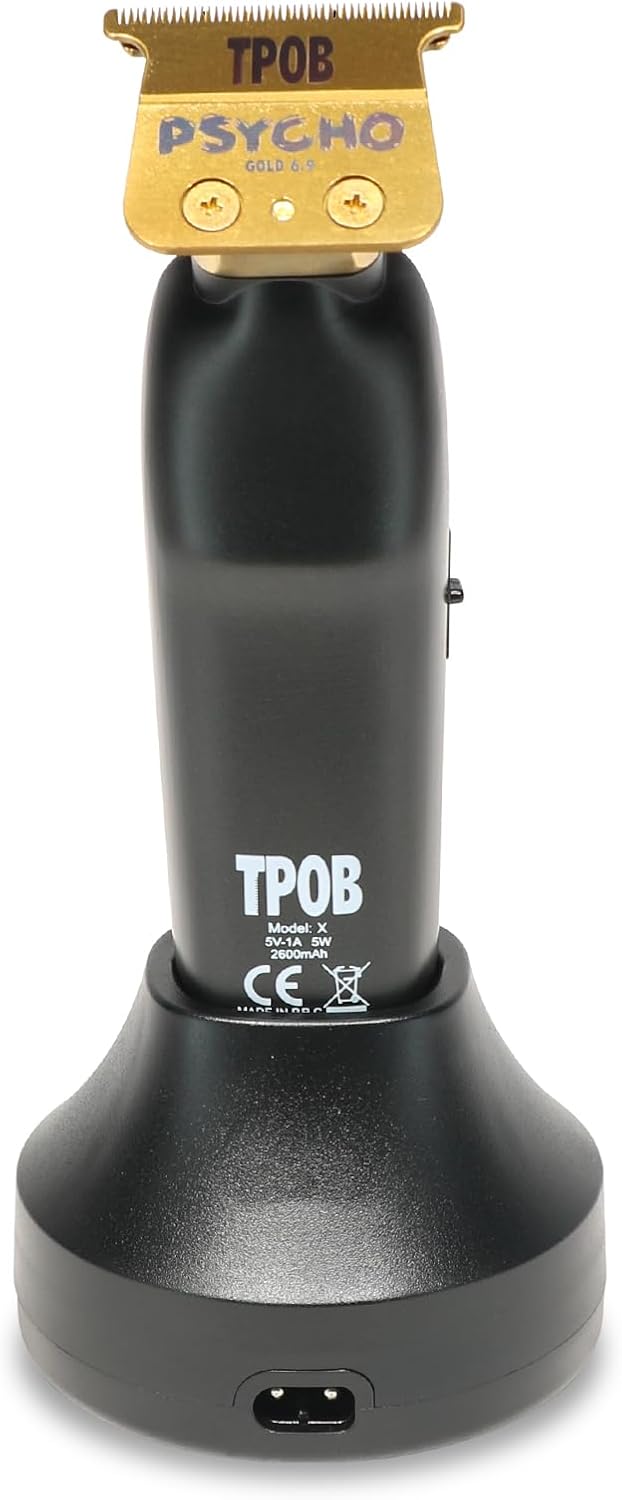 TPOB Black X Trimmer with Charging Stand – Professional Precision Trimmer for Barbers NBHS