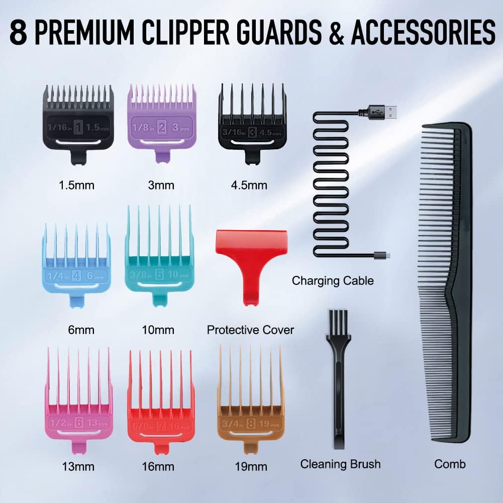 Cordless Affordable Hair Clippers Rechargeable LED Display (Gold)