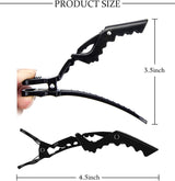 6pcs Hairdressing Hair Clip Salon Alligator Hair Clips Plastic Black