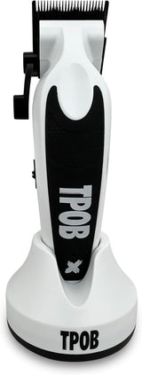 TPOB White X Deluxe Clipper with Rubber Grip – Professional Hair Clipper for Barbers NBHS