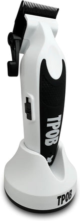 TPOB White X Deluxe Clipper with Rubber Grip – Professional Hair Clipper for Barbers NBHS