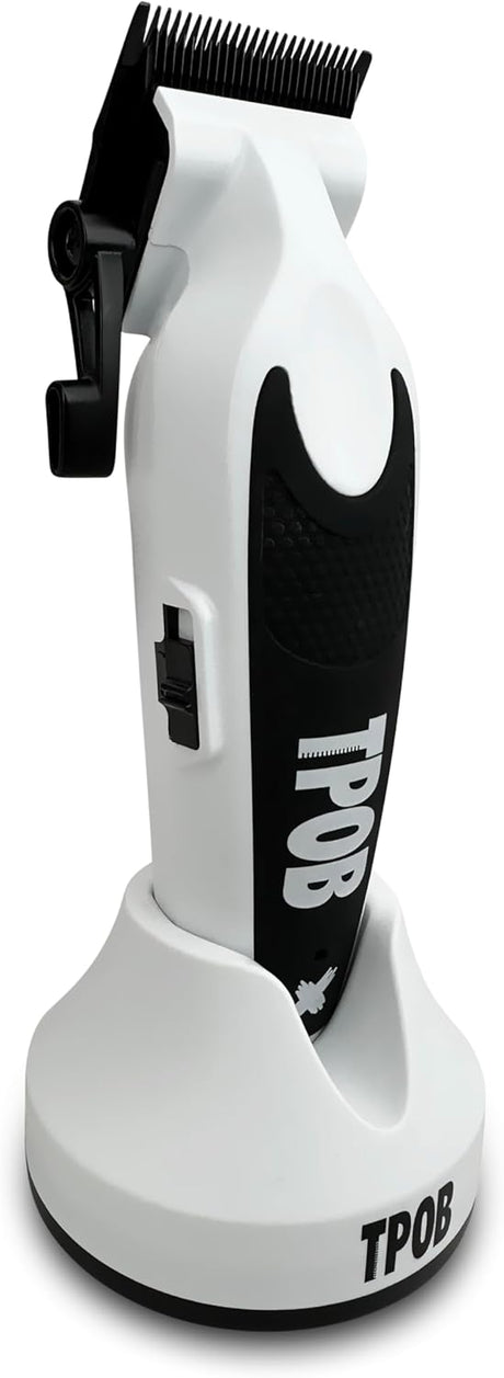 TPOB White X Deluxe Clipper with Rubber Grip – Professional Hair Clipper for Barbers NBHS