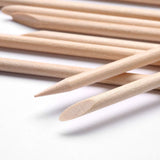 Borogo 100 Pcs Orange Wood Nail Sticks – Dual-Ended Cuticle Pushers for Manicure & Pedicure NBHS