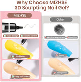 NBHS 3D Nail Gel & Chrome Powder Kit – Sculpting Gel for Nail Art Charms
