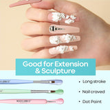 NBHS 6pcs Nail Art Brushes Set – Liner, Extension & Dotting Tools