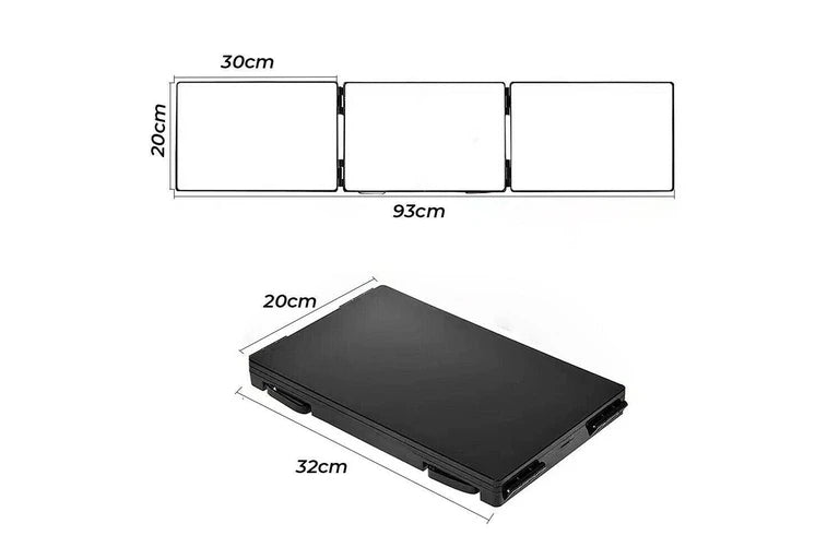 3 Way Trifold Mirror 360 Degree Folding Mirror for Make Up Hair Styling Shaving Grooming Adjustable Height Brackets