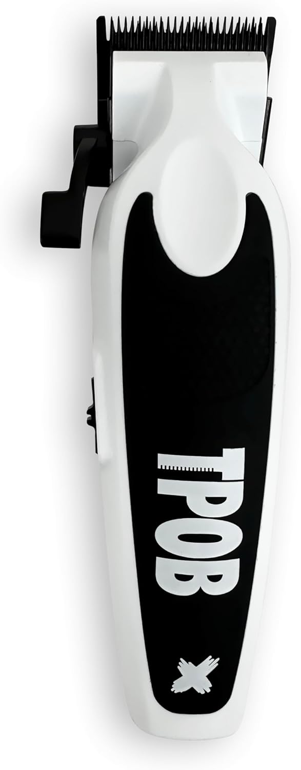 TPOB White X Deluxe Clipper with Rubber Grip – Professional Hair Clipper for Barbers NBHS
