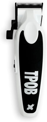 TPOB White X Deluxe Clipper with Rubber Grip – Professional Hair Clipper for Barbers NBHS