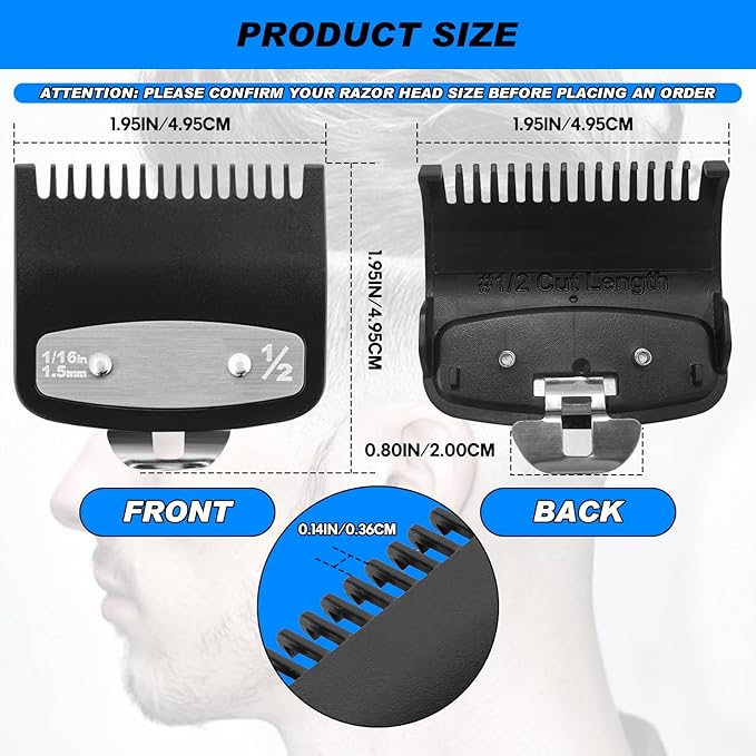 Wahl 1/2 Metal Clipper Guard 1.5mm Black – Guide Comb Attachment