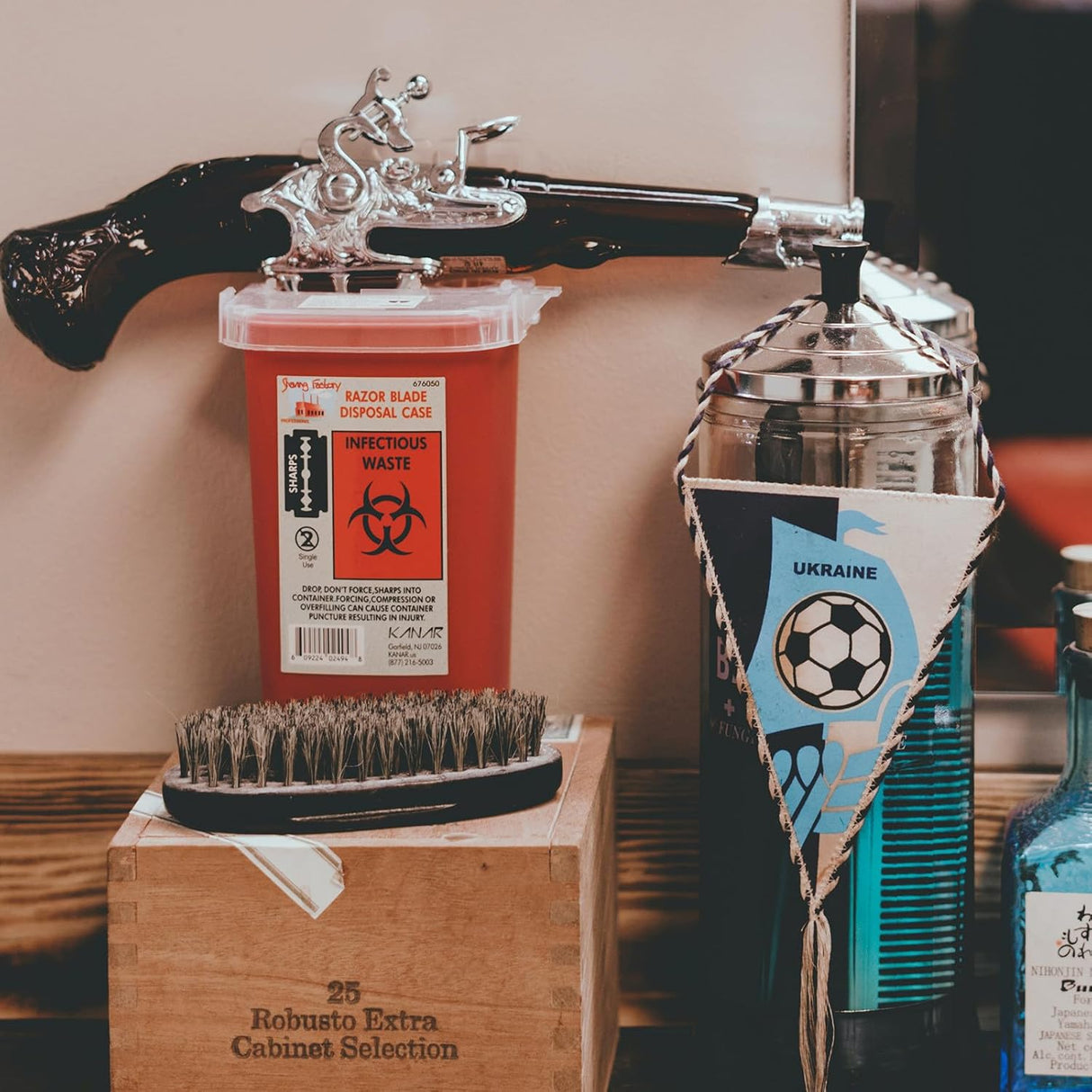 Razor Blade Disposal Container Black - Red - Yellow