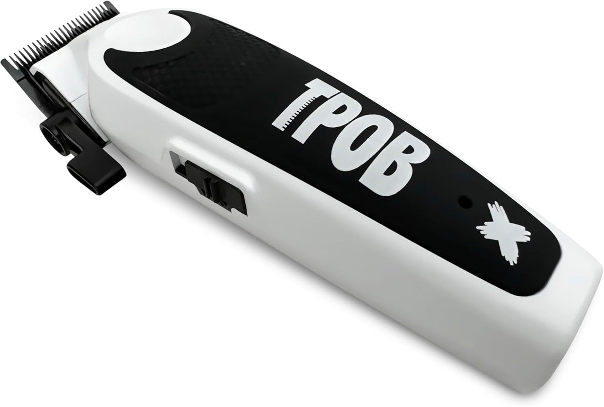 TPOB White X Deluxe Clipper with Rubber Grip – Professional Hair Clipper for Barbers NBHS
