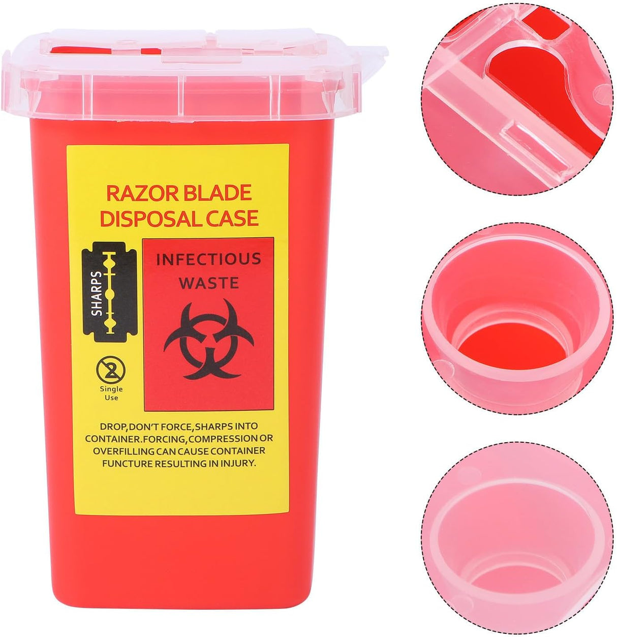 Razor Blade Disposal Container Black - Red - Yellow