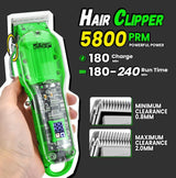 DSP Hair Clipper, Trimmer & Shaver Set with Travel Case – Green Professional Cordless Grooming Kit NBHS