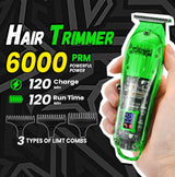 DSP Hair Clipper, Trimmer & Shaver Set with Travel Case – Green Professional Cordless Grooming Kit NBHS