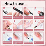 NBHS 14-Color Poly Nail Gel Kit with Lamp – All-in-One Extension Set