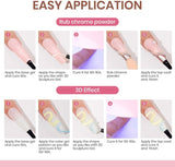 NBHS 3D Nail Gel & Chrome Powder Kit – Sculpting Gel for Nail Art Charms