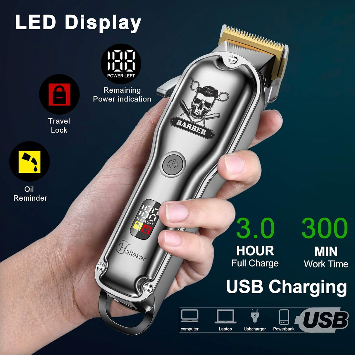 Hair Affordable Hair Clippers for Men Waterproof Cordless